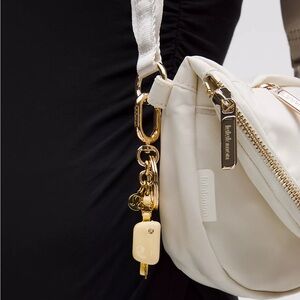 Lululemon Everywhere Belt Bag Charm Keychain- Butter Cream/Gold